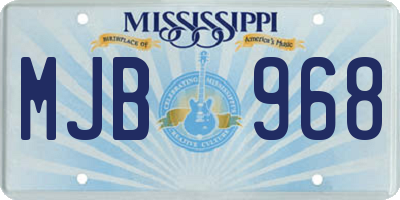MS license plate MJB968