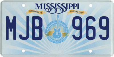 MS license plate MJB969