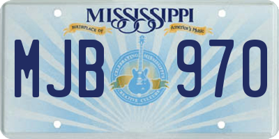 MS license plate MJB970