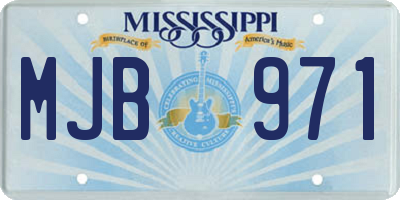 MS license plate MJB971
