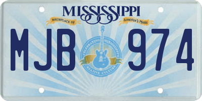 MS license plate MJB974