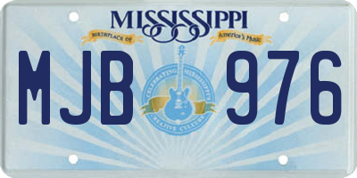 MS license plate MJB976
