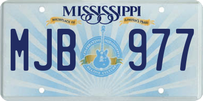 MS license plate MJB977