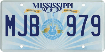 MS license plate MJB979