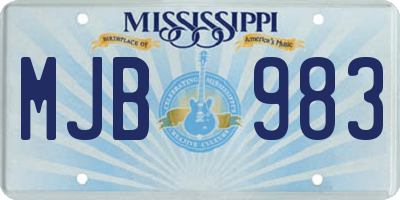 MS license plate MJB983