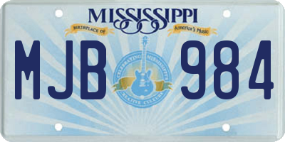 MS license plate MJB984