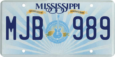MS license plate MJB989