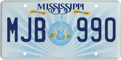 MS license plate MJB990