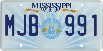 MS license plate MJB991