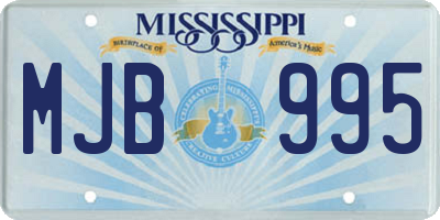 MS license plate MJB995