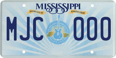MS license plate MJC000