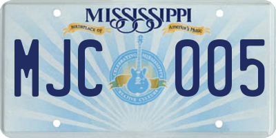 MS license plate MJC005