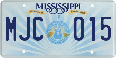 MS license plate MJC015