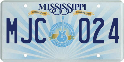 MS license plate MJC024