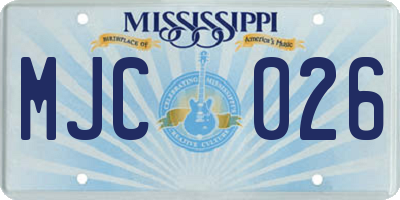 MS license plate MJC026