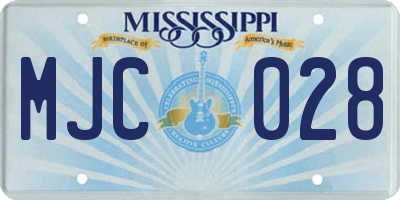 MS license plate MJC028