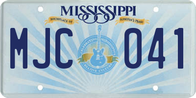 MS license plate MJC041