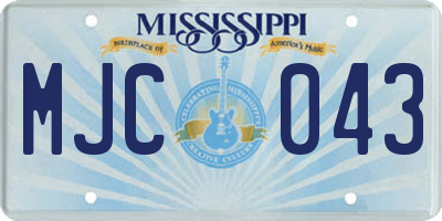 MS license plate MJC043