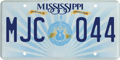 MS license plate MJC044
