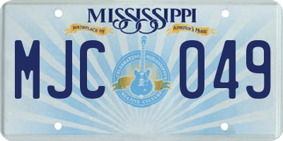 MS license plate MJC049
