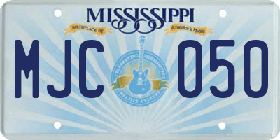 MS license plate MJC050