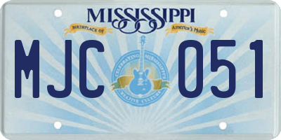 MS license plate MJC051