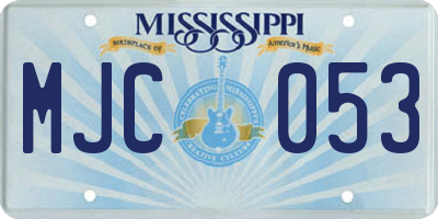 MS license plate MJC053