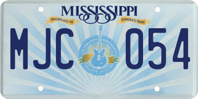 MS license plate MJC054