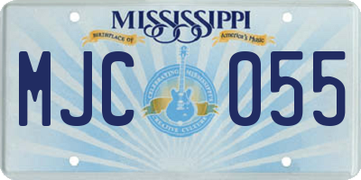MS license plate MJC055