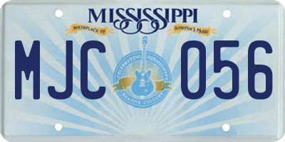 MS license plate MJC056