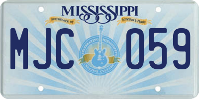 MS license plate MJC059