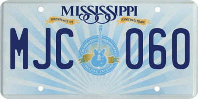 MS license plate MJC060