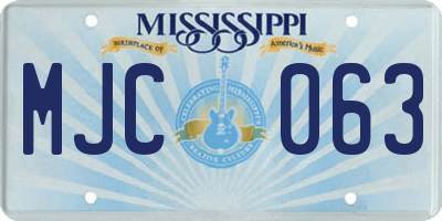 MS license plate MJC063