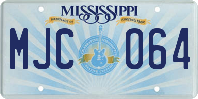 MS license plate MJC064