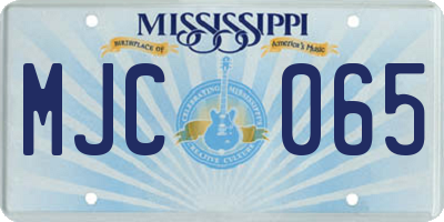 MS license plate MJC065