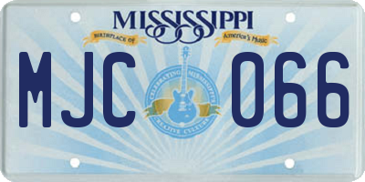 MS license plate MJC066