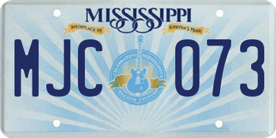 MS license plate MJC073