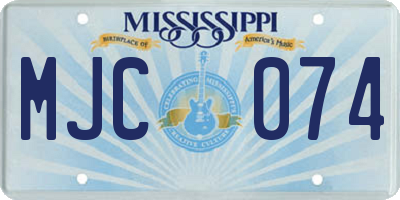 MS license plate MJC074