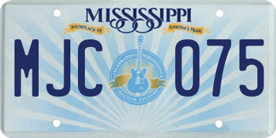 MS license plate MJC075