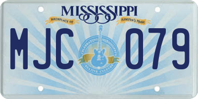 MS license plate MJC079