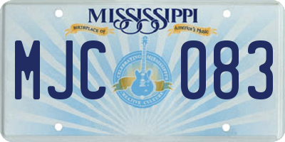 MS license plate MJC083