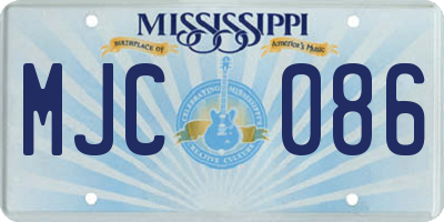 MS license plate MJC086