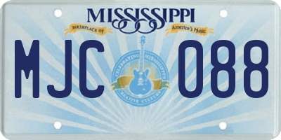 MS license plate MJC088