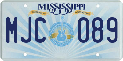 MS license plate MJC089