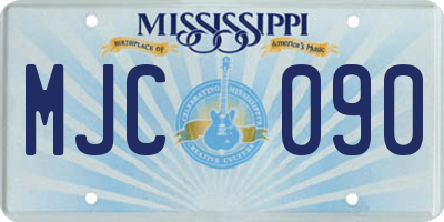 MS license plate MJC090