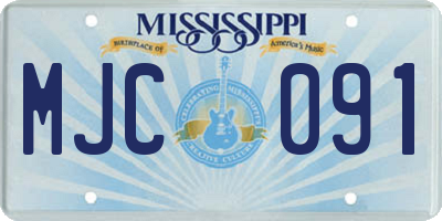 MS license plate MJC091