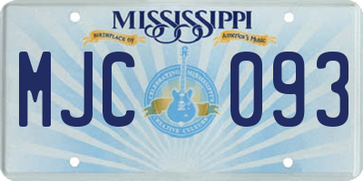 MS license plate MJC093
