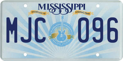 MS license plate MJC096