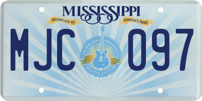MS license plate MJC097