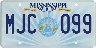 MS license plate MJC099